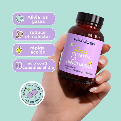 Wild Dose - tu dosis probiotica para la hinchazón y el mal estar.