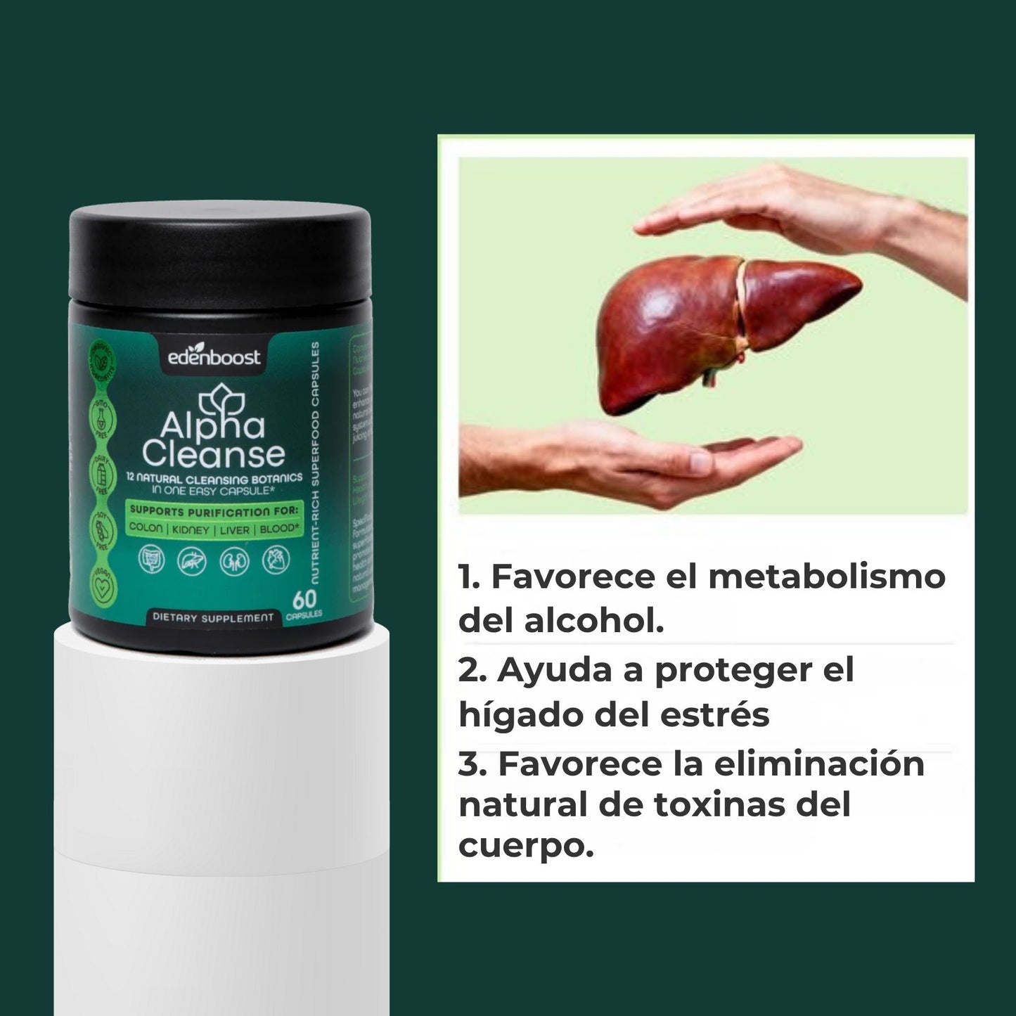 AlphaCleanse superalimento – Reducotr de peso & Detox Hepático