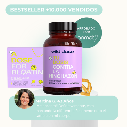 Wild Dose - tu dosis probiotica para la hinchazón y el mal estar.
